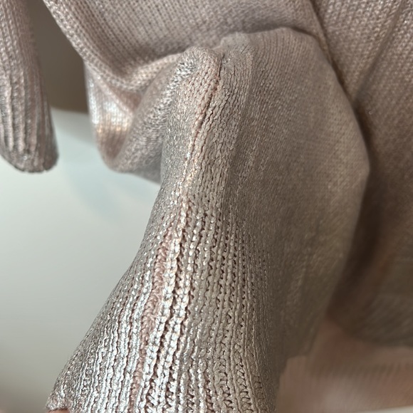 MOHITO | Blush Pink Silver "Paint" Ombre High Low Sweater - Picture 7 of 11